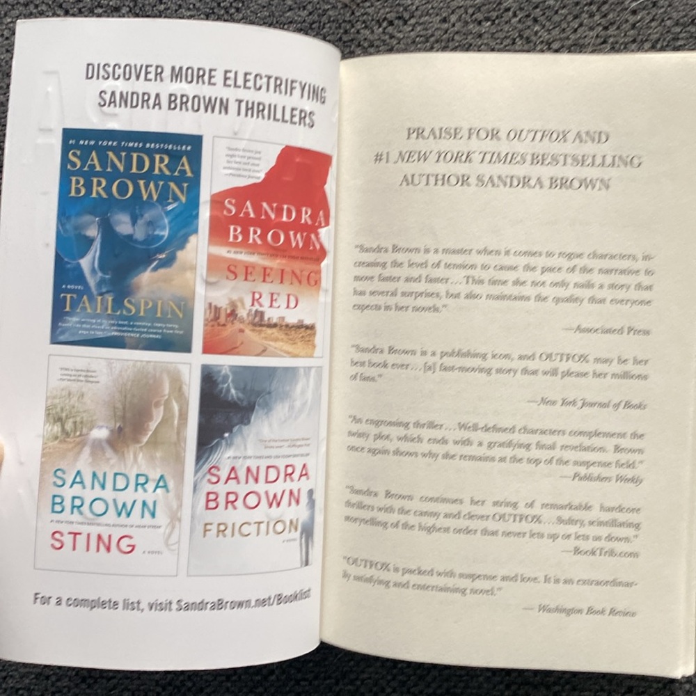 Sandra Brown 'Outfox' Novel - Picture 6 of 9